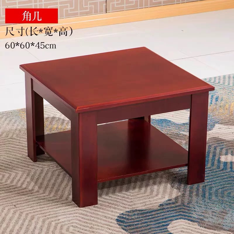 苏宁 金菲罗格 办公家具 实木接待会客茶几 600*600方茶几高清大图