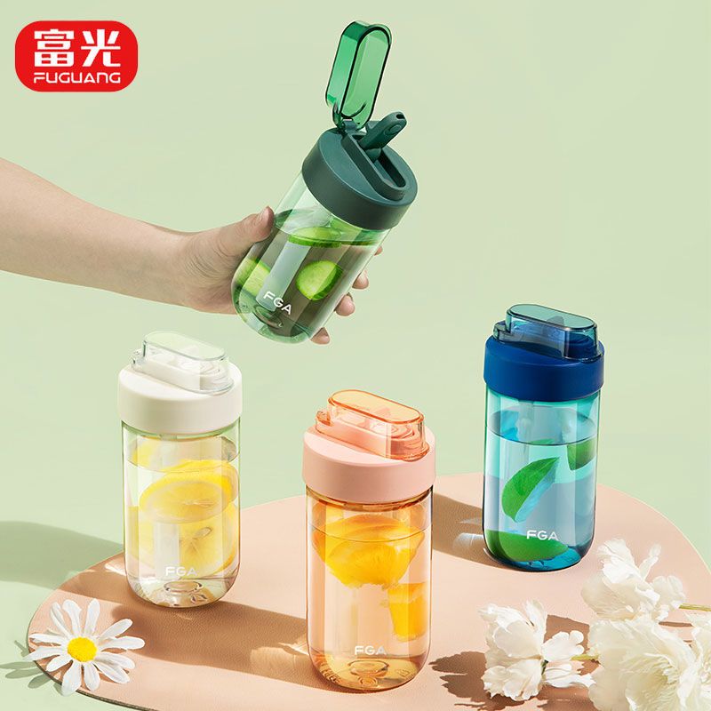 富光吸管杯夏季塑料杯水杯女生随行高颜值杯子ins简约小众夏天用_15高清大图
