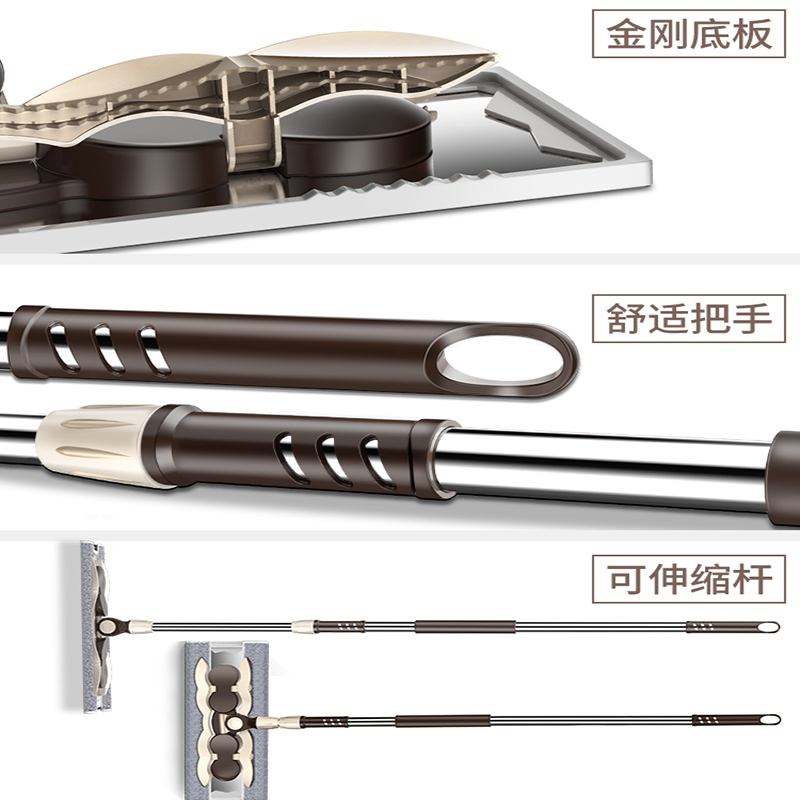 免手洗平板拖把家用干湿拖地 木地板一拖懒人纳丽雅两用免洗地拖布净,样式更新迭代