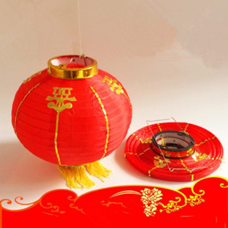 14寸金边镀金口2个 (2只价格)日韩式舞蹈道具金边全红圆灯笼 酒店商场节庆装饰用品