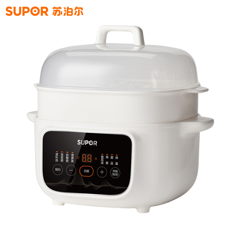 苏泊尔(SUPOR)电炖锅电炖盅隔水炖家用多功能煲汤炖汤盅陶瓷燕窝炖盅一盅五胆蒸炖一体多用途锅 DZ25YC886高清大图