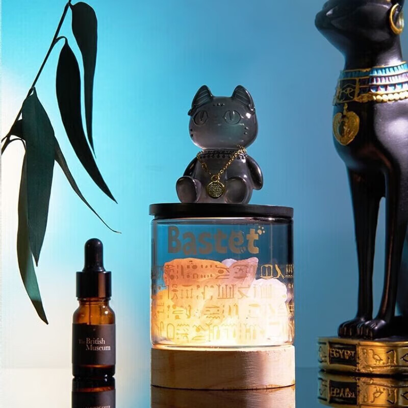 大英博物馆 安德森猫和她的朋友们系列 晶石香薰灯摆件香氛礼盒