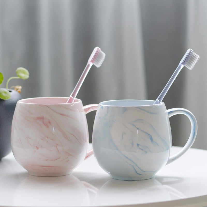 漱口杯情侣套装创意陶瓷家用洗漱杯牙缸刷牙杯子简约牙刷杯一对三维