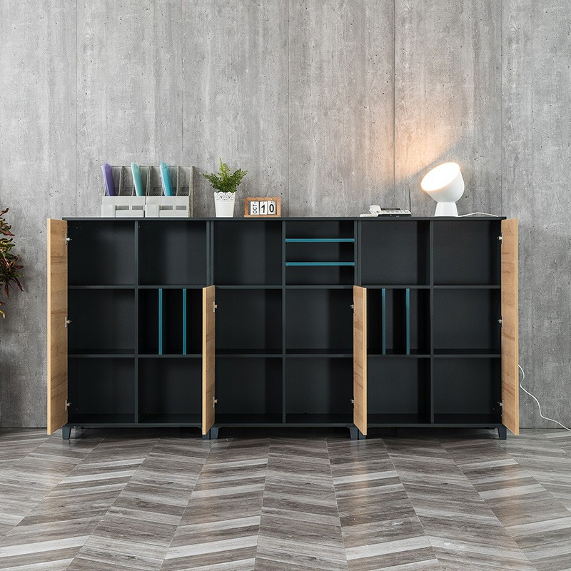 文件柜矮柜简约现代木质储物柜办公柜子办公室地柜落地柜收纳柜三维