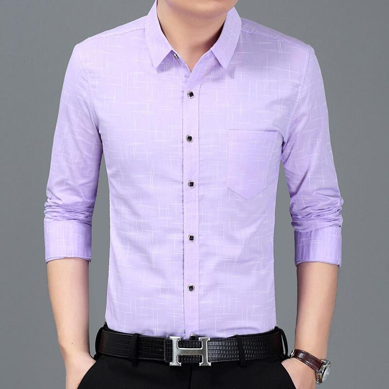 梵克公牛中青年男装长袖衬衫春季2021简约上班男士商务免烫打底衬衣