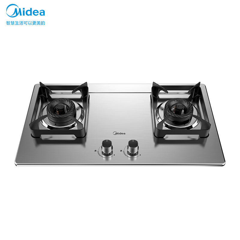 美的(Midea)大火力燃气灶双灶不锈钢灶具天然气灶双眼灶Q219猛火灶台嵌两用煤气灶4.5KW铜火盖3D猛火