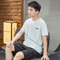 [1.5折价30元]唐狮夏款短袖男士短袖T恤男短袖男车明线左胸小标短袖T恤