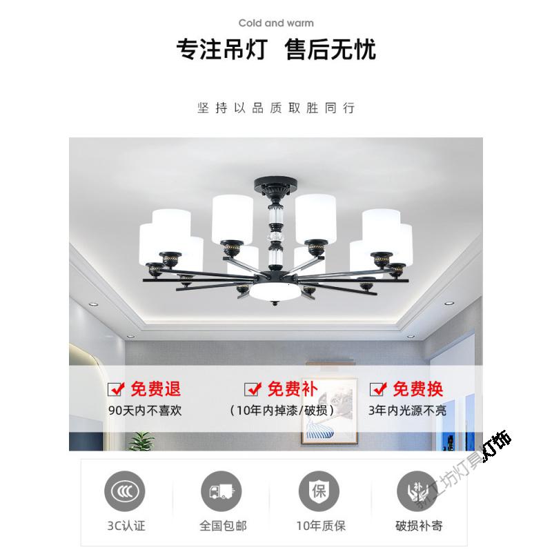 苏宁放心购 欧式吊灯客厅灯具现代简约北欧大气家用2020新款美式卧室餐厅灯饰