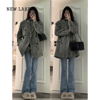 NEW LAKE微喇牛仔裤女设计感直筒高腰喇叭chic港味大码显瘦裤子高街潮ins