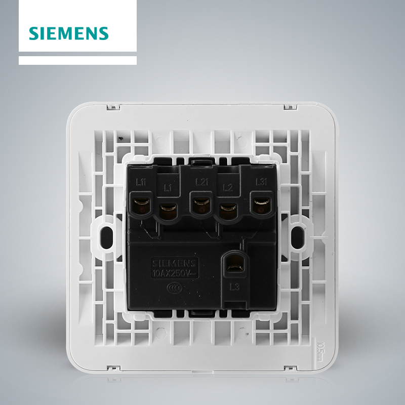 西门子(SIEMENS)开关插座 皓睿玉釉白系列三开单控5TA01313NC01