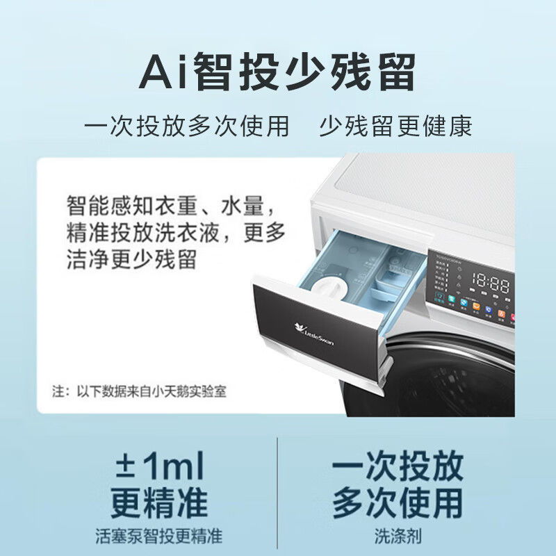 小天鹅(LittleSwan)10KG滚筒水魔方洗衣机大容量全自动家用除菌洗衣机TG100VC806W