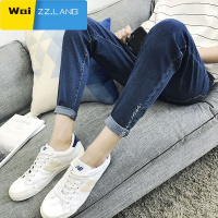 WaiZZ秋季九分裤男青少年学生港版牛仔裤男士修身潮流修身小脚裤9分裤