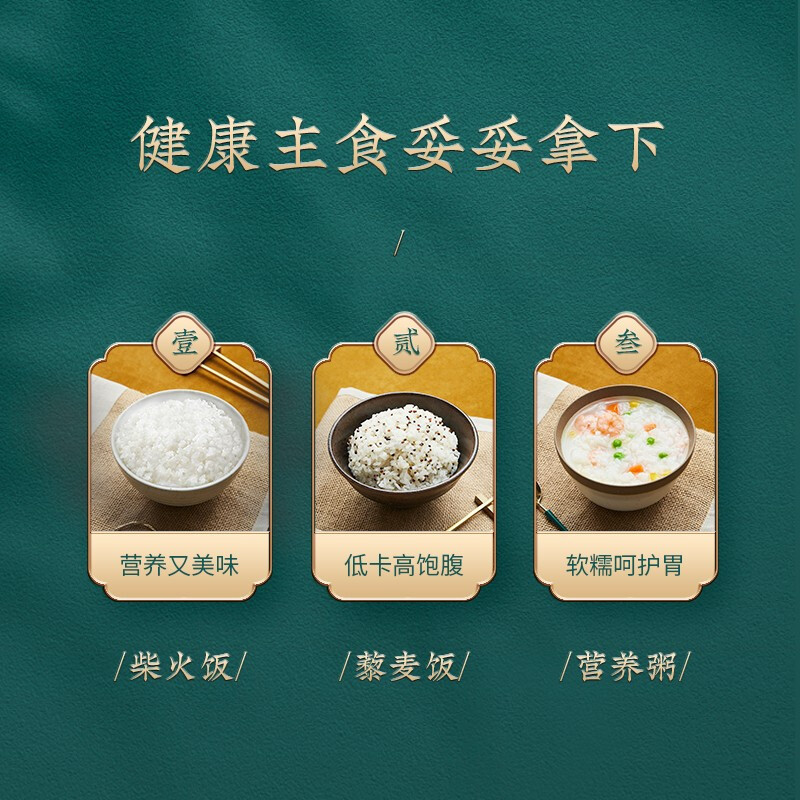 九阳(Joyoung)电饭煲迷你智能百年食盒2L复古多功能电饭锅预约定时不粘内胆 F20FZ-F131复古绿