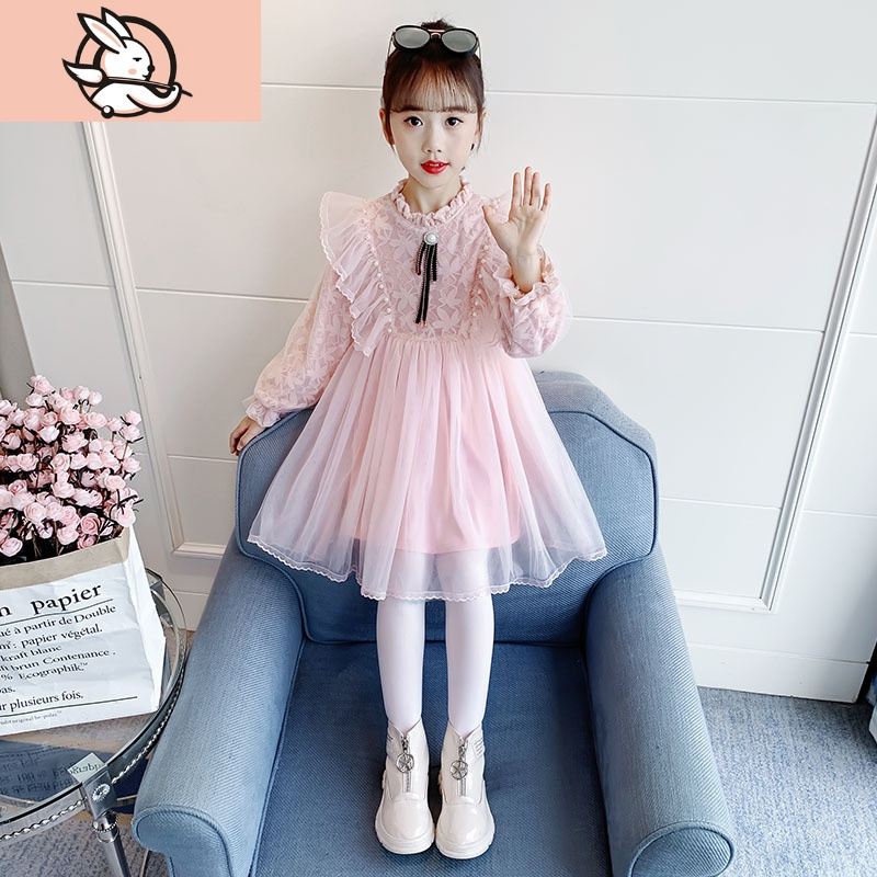 huayangtu童装女童加绒红色公主连衣裙2020年冬季儿童小女孩冬天裙子