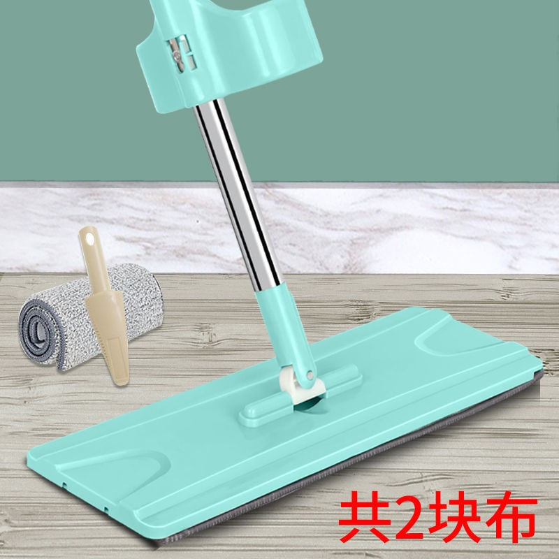 35CM免手洗拖把共2布( 加大加粗c杆免手洗平板拖把懒人拖把喷雾拖把家用喷水免洗拖地神