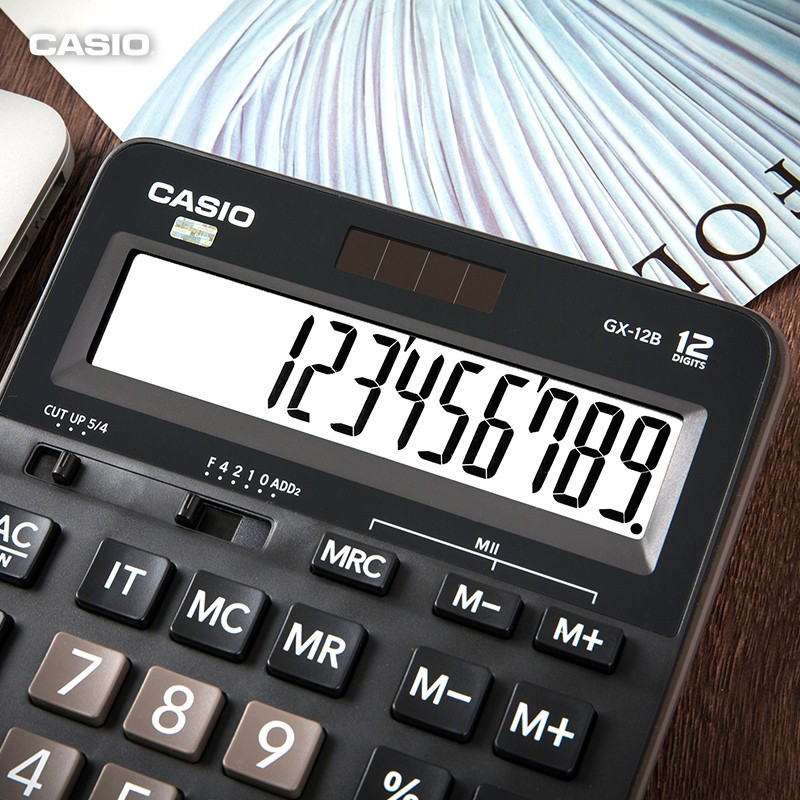 卡西欧(CASIO) DX-12B商务计算器大型机黑色经典款 (单位:个)