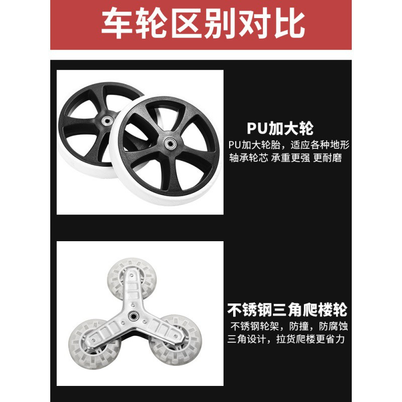 买菜车小拉车轻便铝合金折叠家用手推拉杆老人爬楼拖车