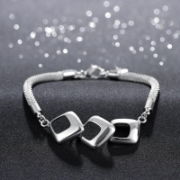 H359Fashion Bracelet 时尚三棱形手链欧美外贸镀925纯银女首饰送女朋友七夕情人节礼物