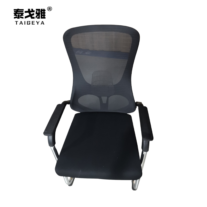 泰戈雅 黑色网布弓形椅会议椅 TGY-163 把高清大图