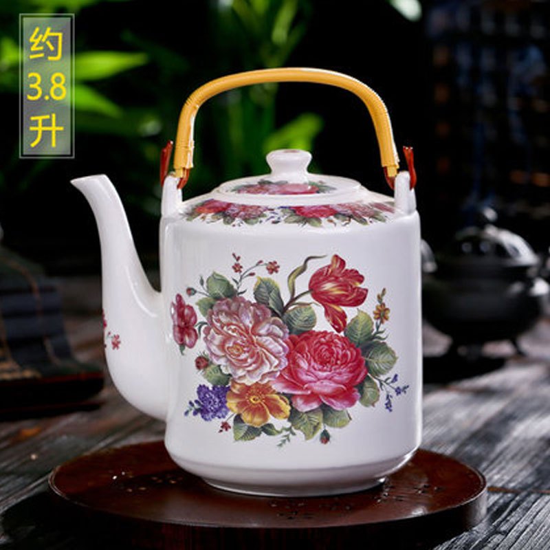 景德镇瓷器茶壶陶瓷大容量凉水壶大号青花瓷冷水壶提梁泡茶壶家用大容量多色多款多功能时尚创意生活日用家居器皿水壶