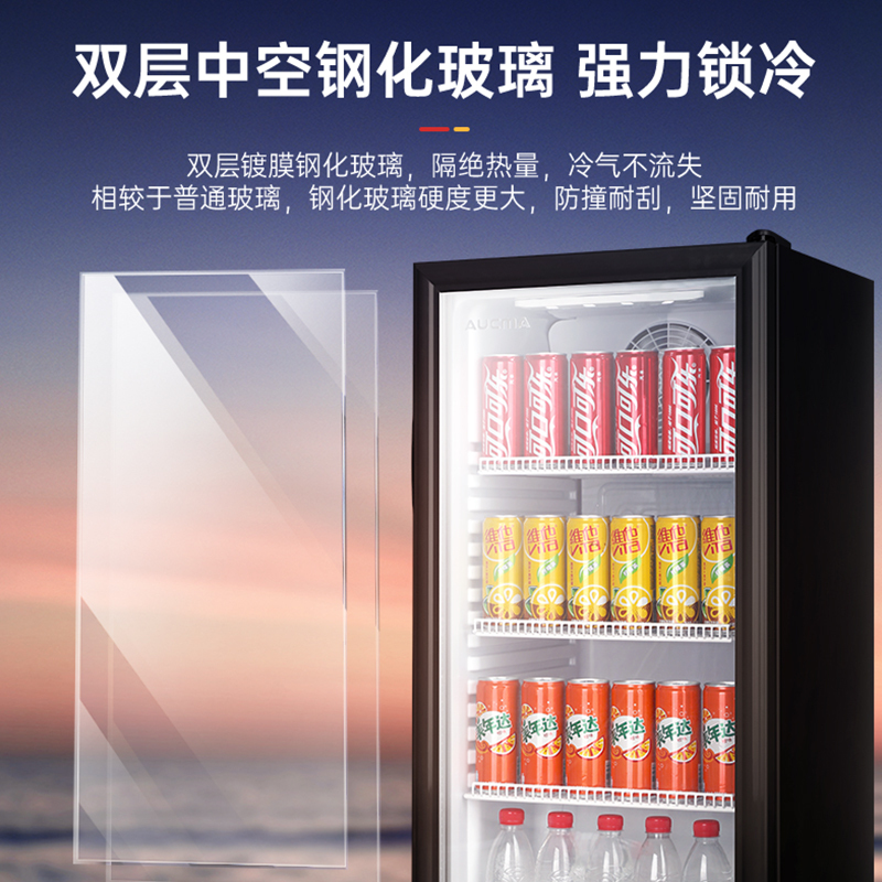 澳柯玛(AUCMA)SC-65(黑色款)商用冷藏展示柜家用迷你冰吧办公室立式台面水果保鲜柜