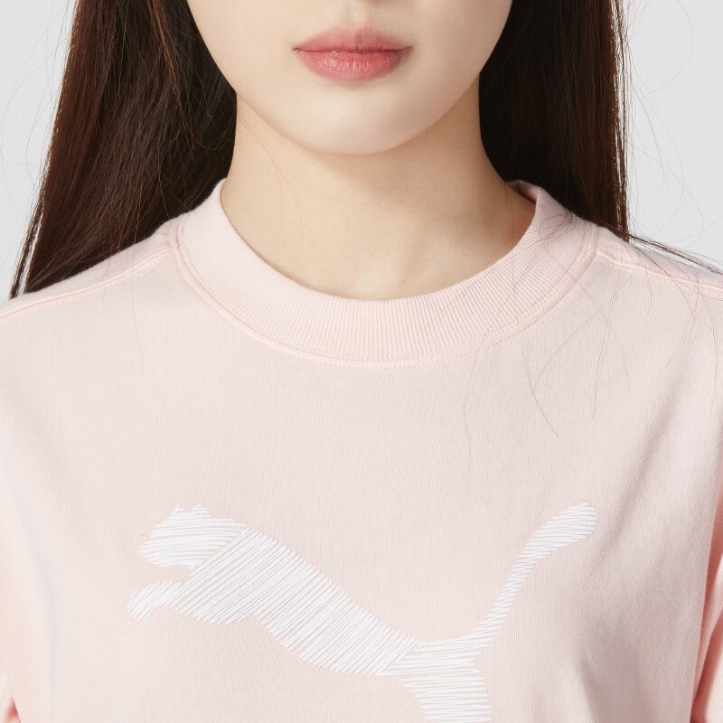 彪马(Puma)女装 2023春季新款运动服健身训练潮流时尚舒适透气圆领短袖T恤 676650-66