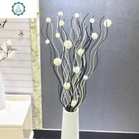 树枝装饰花龙柳禅意插花 天然干花干枝曲柳落地客厅隔断橱窗玄关 封后 咖啡色花套装含陶瓷瓶 干花包