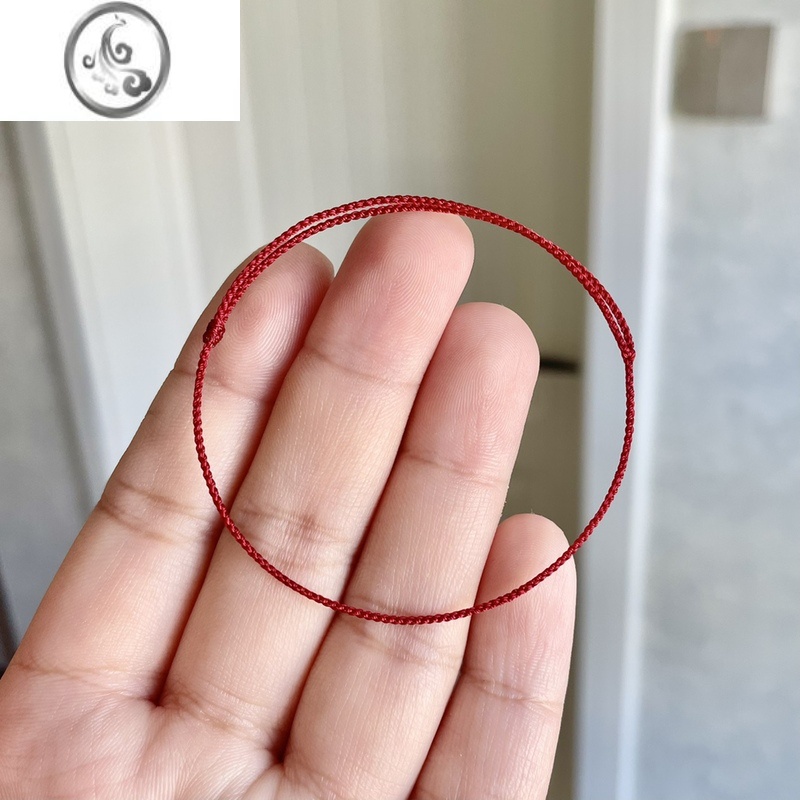 JiMi【小幸运】手工编织0.7mm超细本命年红绳手链可调节彩色情侣素绳