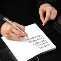得力DL-S99 0.5mm金属旋转中性笔签字笔 香槟金