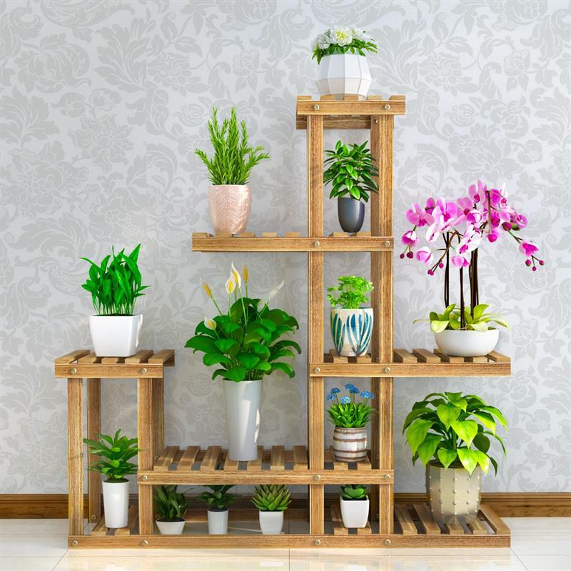 工匠时光花架子实木多层阳台花架客厅绿萝多肉吊兰落地式花盆架置物架
