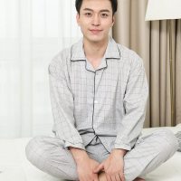 纯棉布睡衣男春秋长袖套装全棉夏季薄款宽松大码中老年父亲家居服