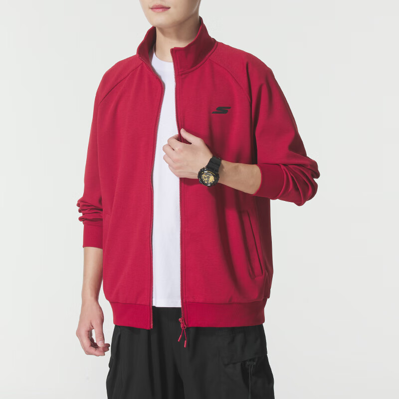 斯凯奇(Skechers)男士新款运动夹克健身训练时尚休闲外套P224M122-03K8 ZP高清大图