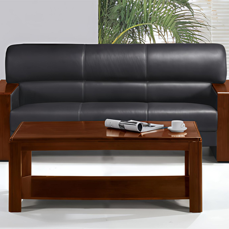 双朗 皮质三人位沙发 SL-HB1209BL 2050*800*900mm 黑色 张高清大图