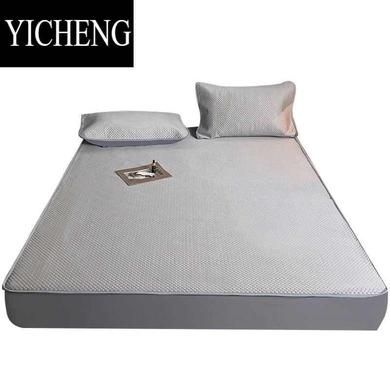 YICHENG2023新款夏天豆豆冰丝凉席床笠款三件套可机水洗夏凉垫空调软席子