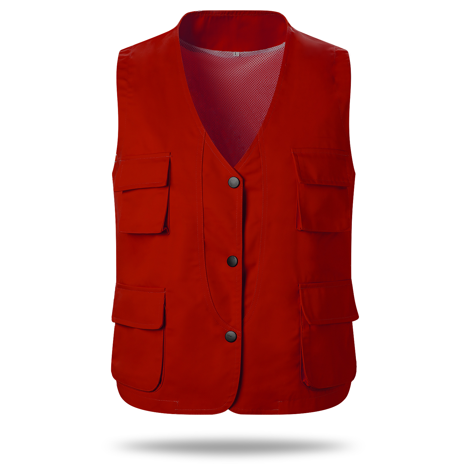 纯色涤棉厚纱卡工作服马甲 升级透气网里内衬 暗扣设计 六色可选