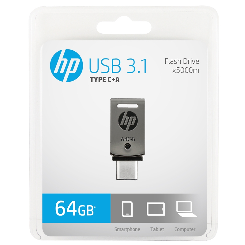 HP惠普X5000M手机u盘金属学生电脑两用type-c双接口高速USB3.1优盘-128G