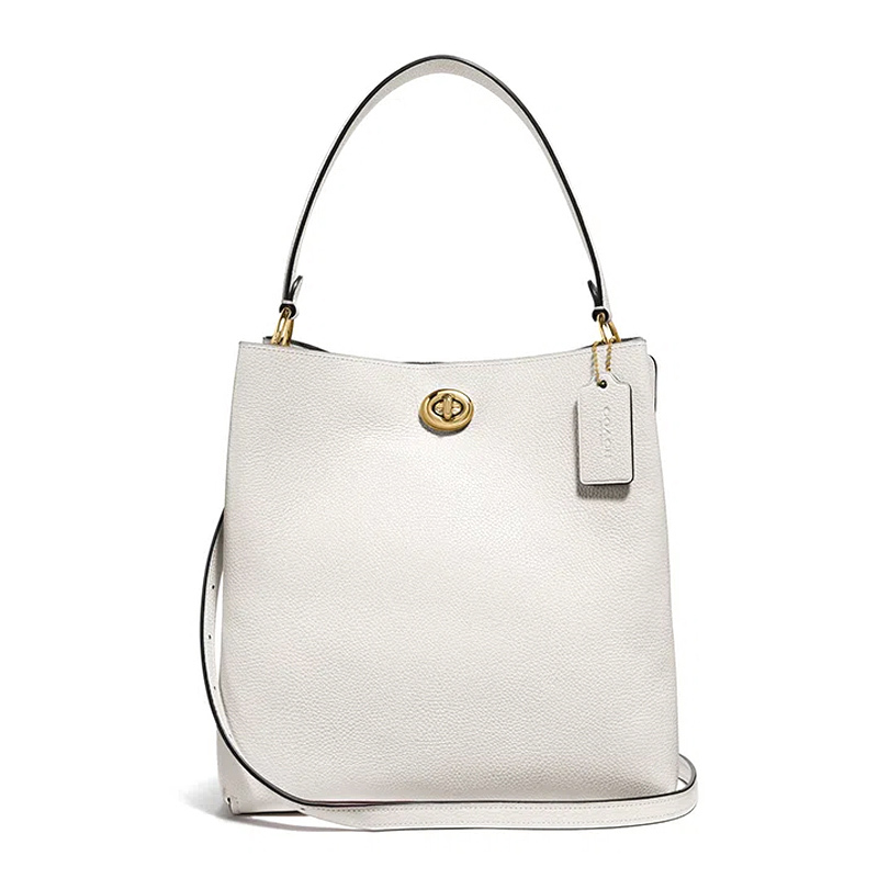 coach蔻驰专柜女士白色单肩包水桶包55200gdha视频