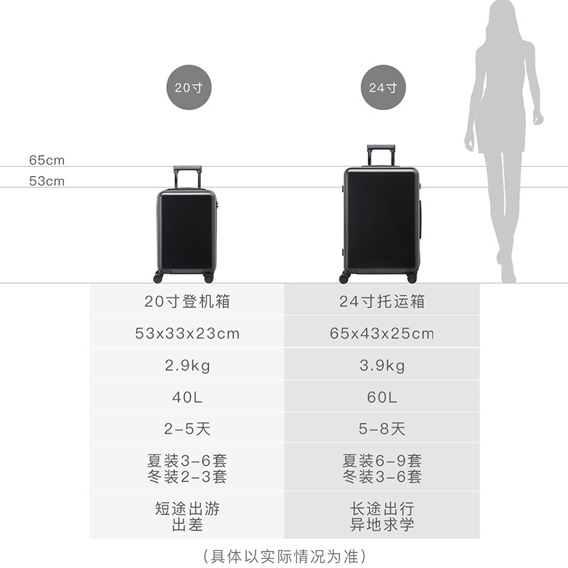 不莱玫X迪士尼行李箱女米奇纯PC材质万向轮拉杆箱小型轻便可爱登机箱旅行箱