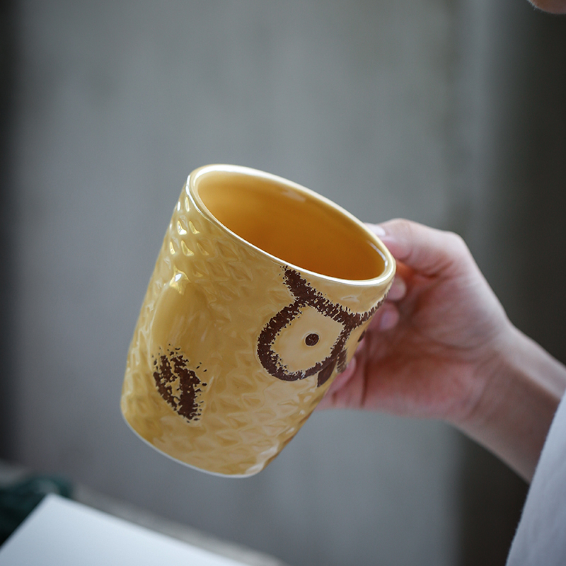 苏氏陶瓷 SUSHI CERAMICS 神秘猫头鹰简约陶瓷杯水杯牛奶杯马克杯咖啡杯办公杯(高温瓷-健康釉)高清大图