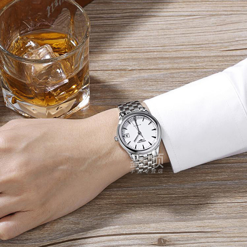 浪琴(Longines)瑞士品牌 军旗系列 男士腕表 情侣表机械表男 L4.774.4.13.6