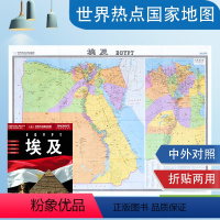 [正版]埃及地图 1.17*0.86米 新版埃及行政区划 机场 港口 大学 交通旅游路线 世界热点国家地图 中英文 折