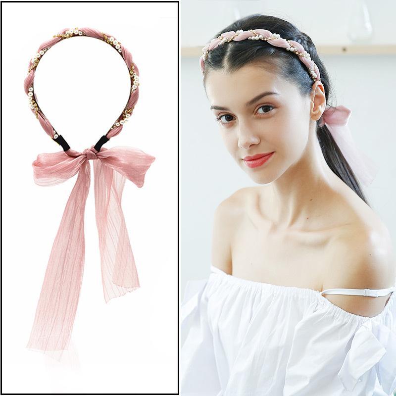 韩国头饰箍甜美带头绳长飘带卡网红森女系仙少女仙女绳