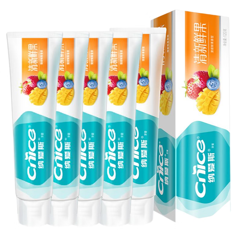 纳爱斯 清新鲜果牙膏 120g(5支装)