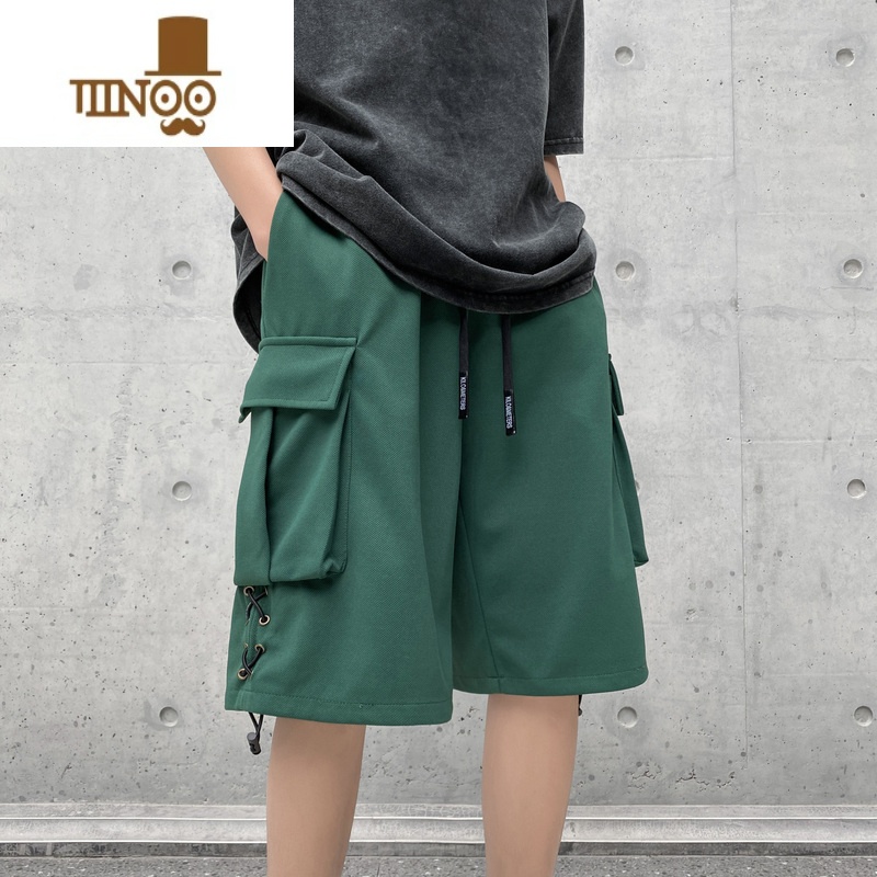 YANXU美式工装短裤男夏季潮牌痞帅炸街休闲宽松五分裤高街大码裤裤高清大图