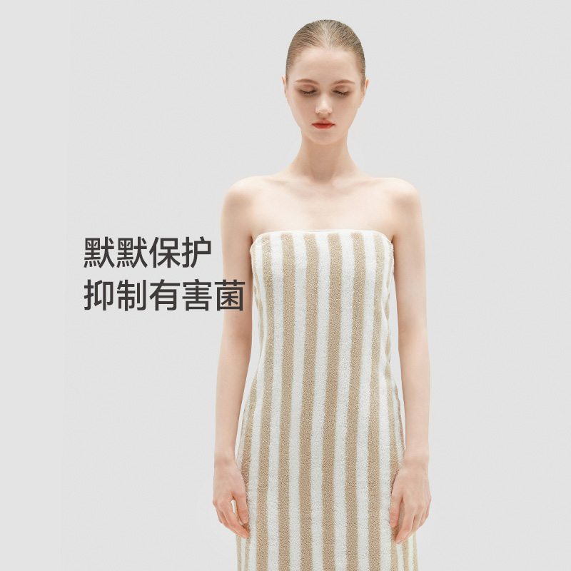 最生活毛巾礼盒新疆棉浴巾 加大加厚强吸水大毛巾条纹长绒棉纯棉家用洗澡高清大图