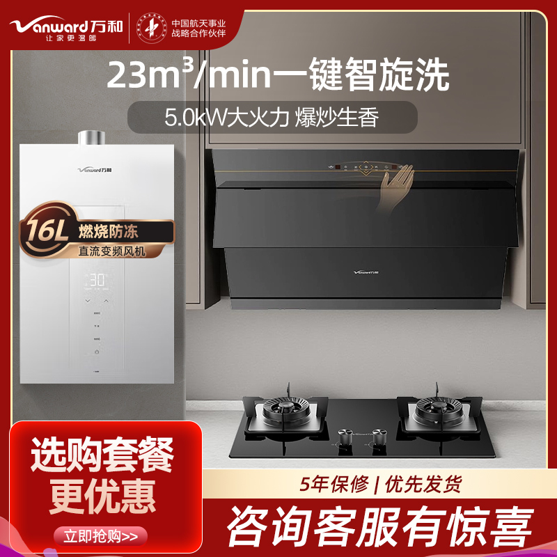 万和(Vanward)烟灶热三件套CXW-310-DJ738-Pro+JZT-B6L60天然气+JSQ30-16M6