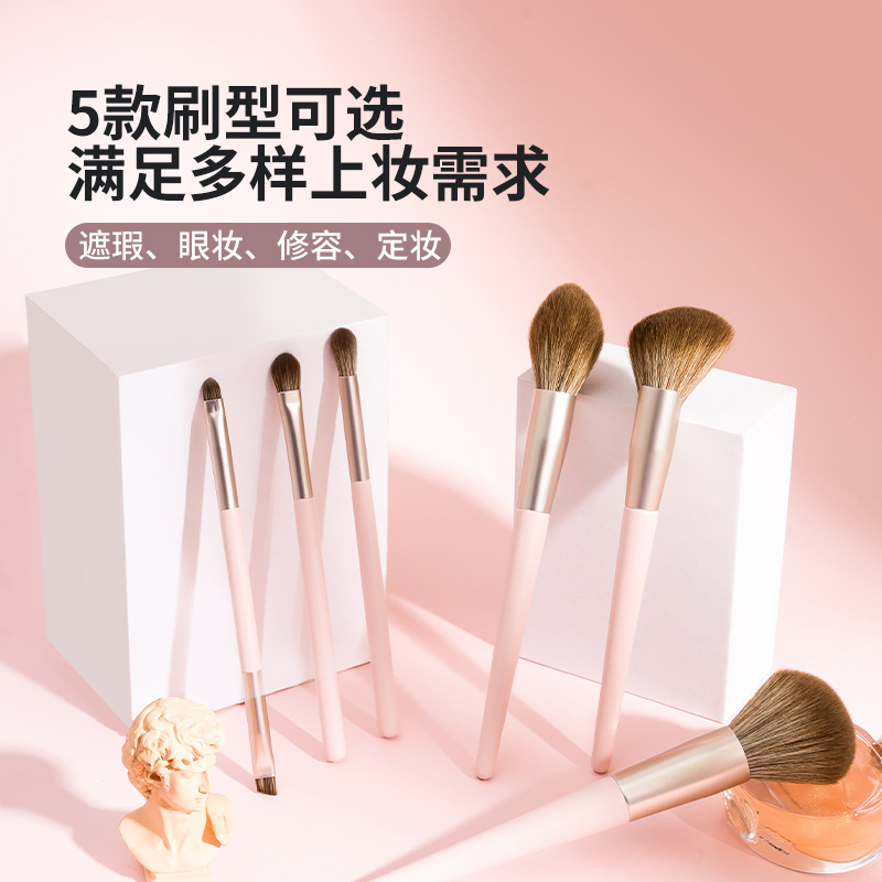 名创优品(miniso) 小布丁超柔软化妆刷套装散粉眼影高光遮瑕修容刷[晕染鼻影刷]高清大图
