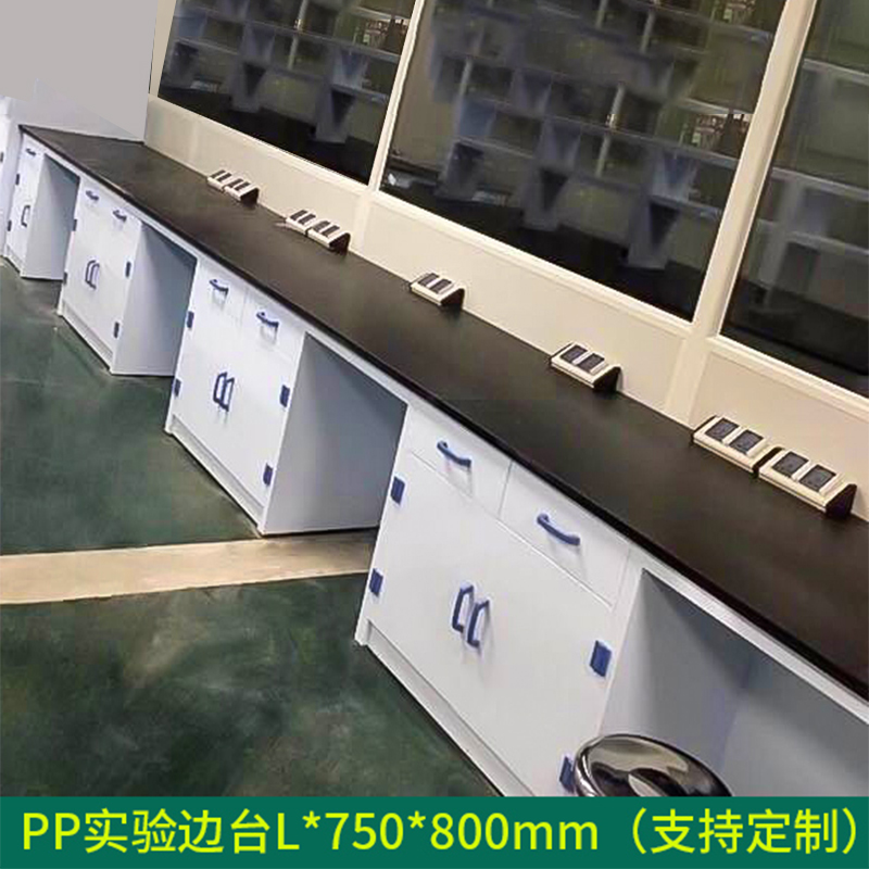 DXBG全钢实验台钢木PP边台柜试验台化验室工作台实验室桌操作台定制(每米单价)【工厂现做 7天内发货】 PP实验边台L*750*800mm