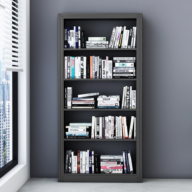 鑫金虎 钢制转印书架学校图书馆书店书籍室阅览室单面书架资料架一列一组五层高清大图