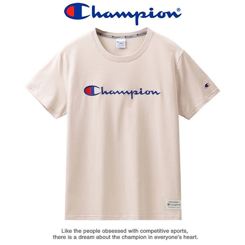 Champion 潮牌冠军夏季经典刺绣短袖运动T恤男士潮流情侣个性时尚女 C8-A204图片